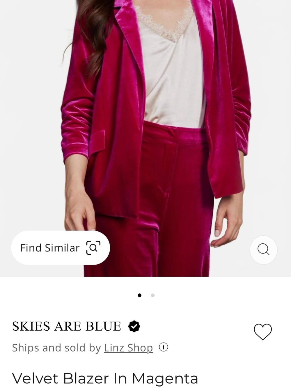 MAGENTA VELVET BLAZER